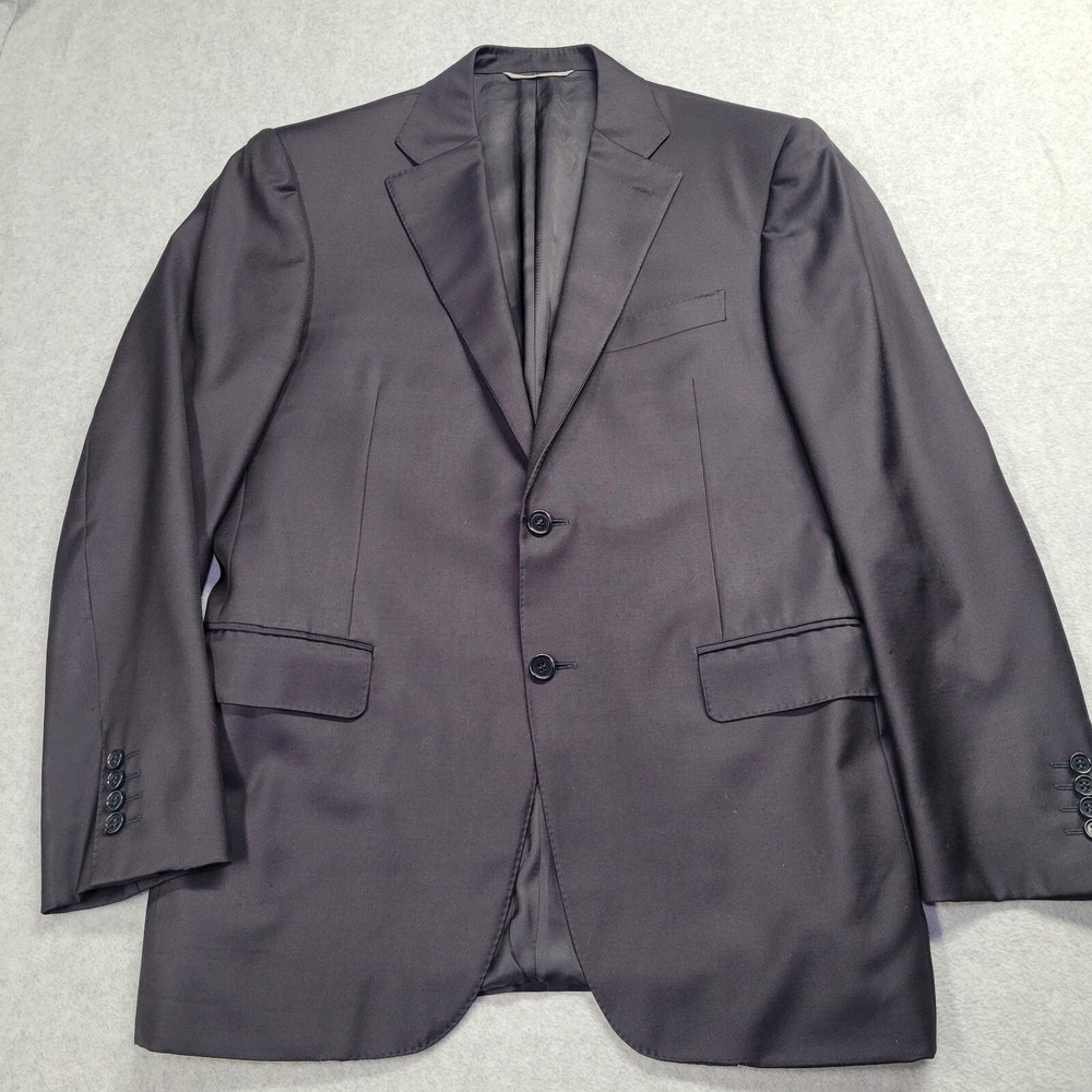 Canali Mens 50R 40R Wool Blazer Sport Coat Charcoal Grey Made in Italy